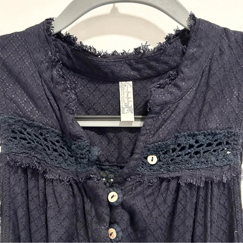 Free People Low Tide Bodysuit Navy Blue Size Small